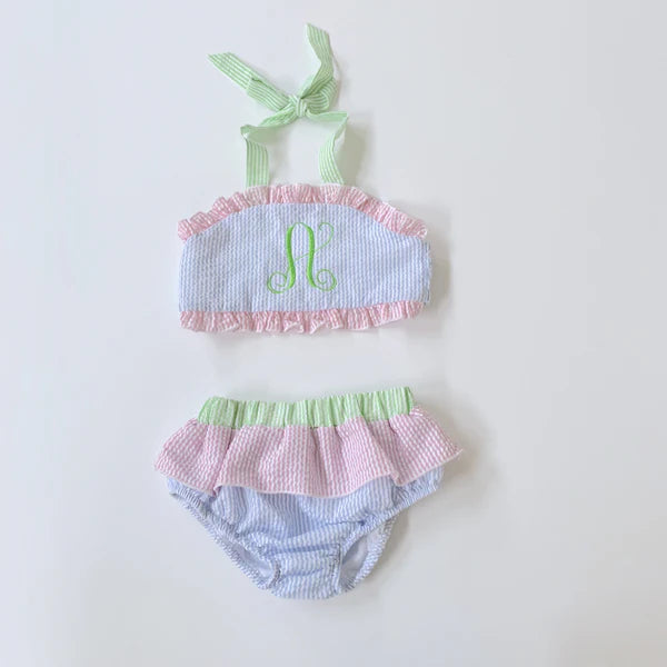 Seersucker Two Piece Swimsuit